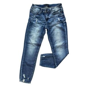 BUCKLE BLACK Ankle Skinny Jeans Size 27 Low Rise Distressed Stretch Denim ✨